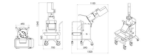 RG-400i Pneumatic Push Feeder Dimensions